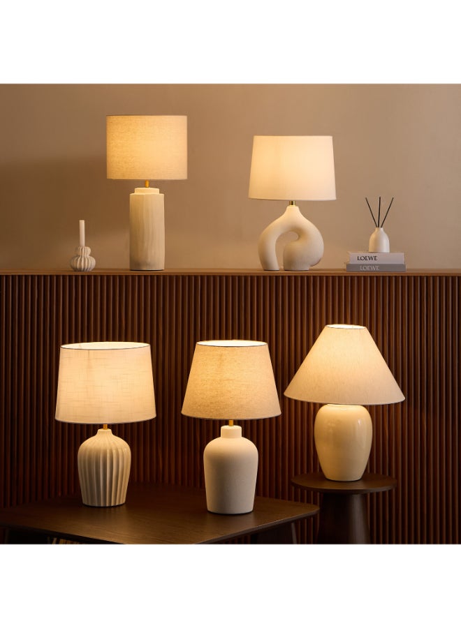 Home Box Ceramic Table Lamp with Linen Shade - For Home - Image 4